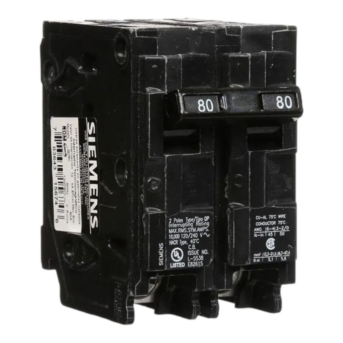 Siemens QP, Q280, 80A, 2P, 120/240V, Circuit Breaker
