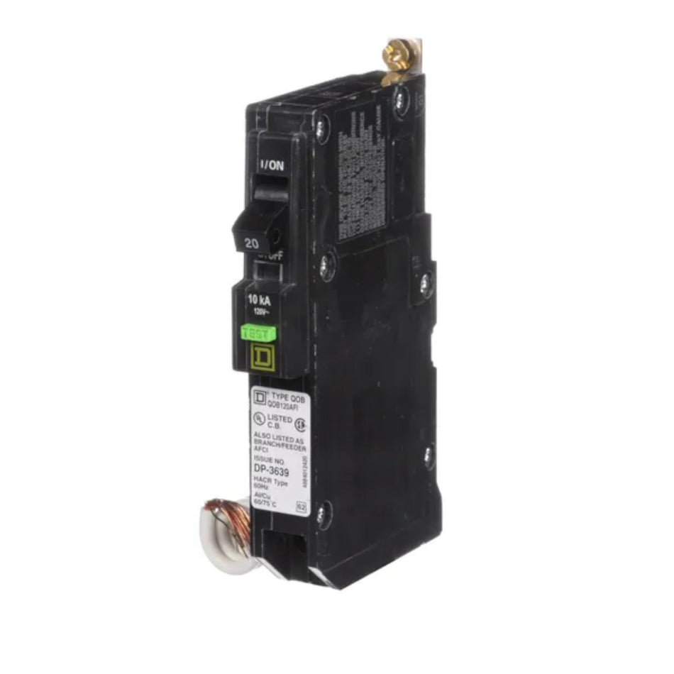 Square D QO QOB120AFI 20A 1P 120V AFCI Pigtail Neutral Circuit Breaker - Image 2