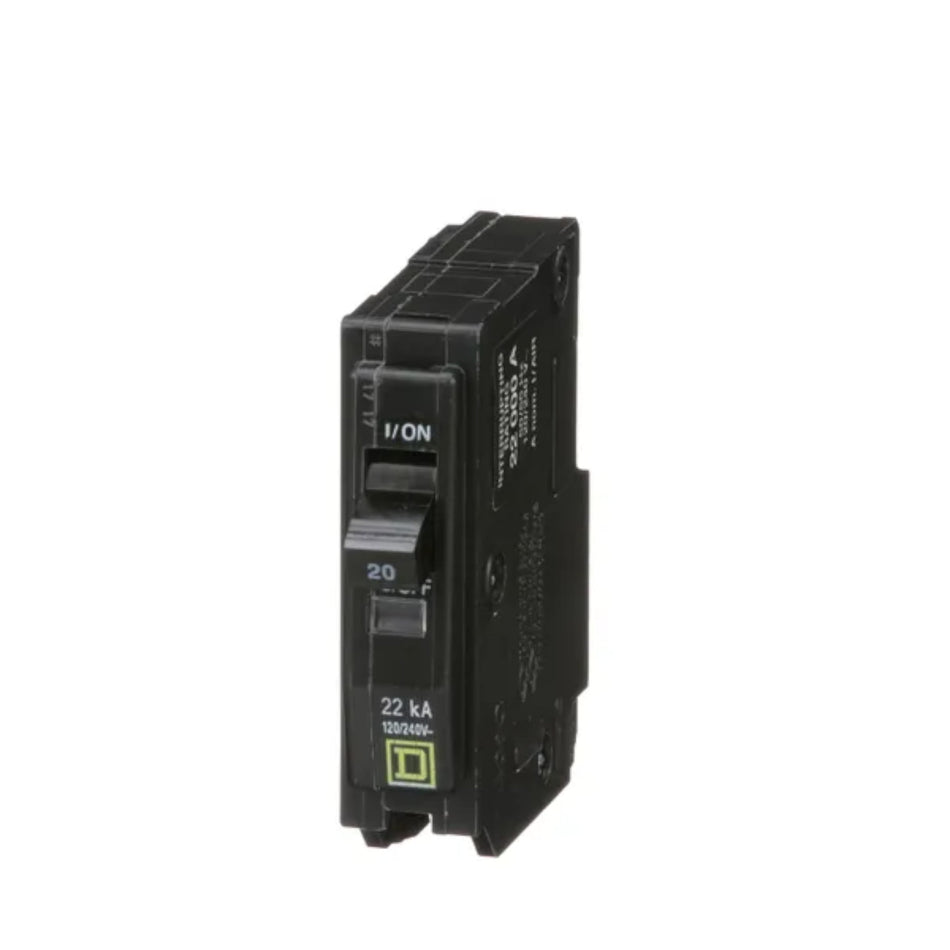 Square D QO QO120VH 20A 1P 120/240V 22kA Plug-In Circuit Breaker - Image 2