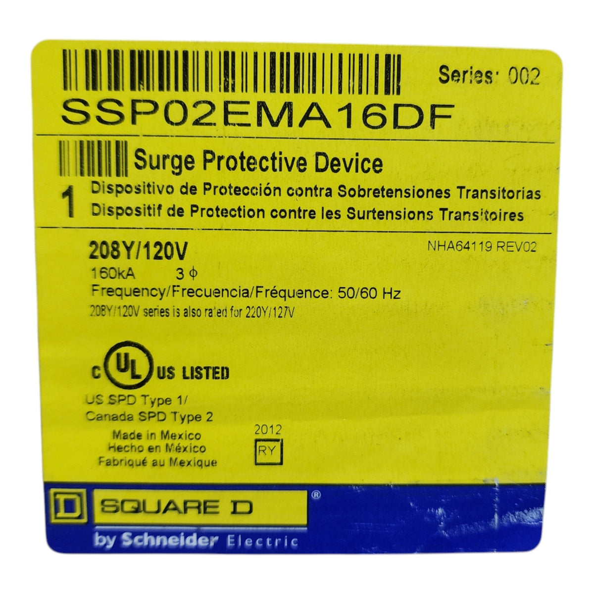 Surge protection device, Surgelogic, SSP02EMA16DF, 160kA, 208Y/120V, 3PH, 4W, NEMA 1, Disconnect, Filter - Image 4