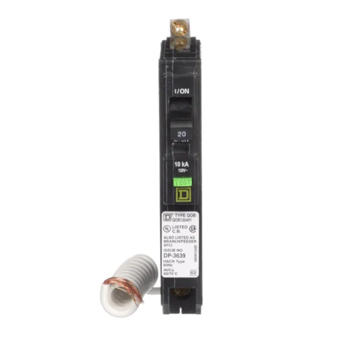 Square D QO QOB120AFI 20A 1P 120V AFCI Pigtail Neutral Circuit Breaker - Image 3