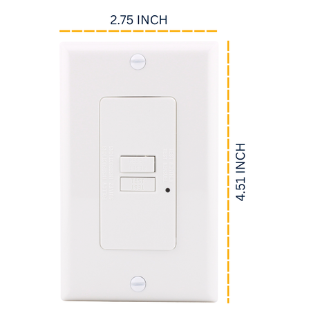 RES POWER, 20A, 125V, Blank Face GFCI Device, cULus Listed, RES20GFIBW, White - Image 4