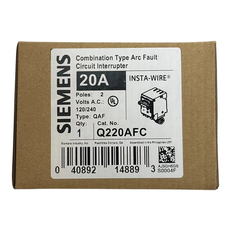 Siemens Q220AFC, 20A, 2P, 120/240V, AFCI, Circuit Breaker - Image 2