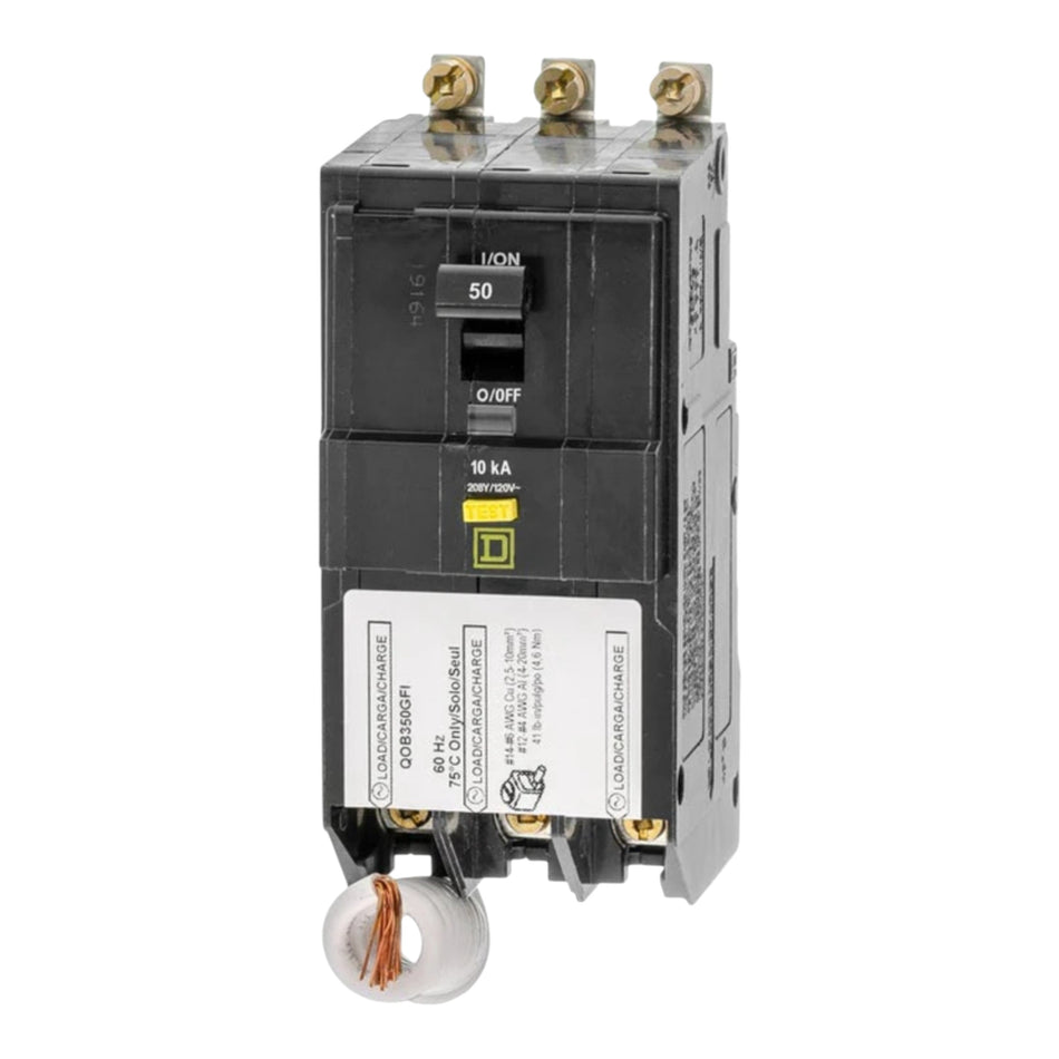 Square D QO, QOB350GFI, 50A, 3P, 208Y/120V, GFCI, Pigtail Neutral, Circuit Breaker - Image 2