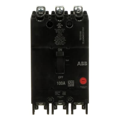 GE Q-Line, TEY3100, 100A, 3P, 277/480V, Bolt-On, Molded Case, Circuit Breaker - Image 2