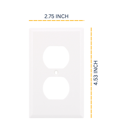RES POWER 1-Gang Standard Receptacle Wall Plate Unbreakable Polycarbonate cULus Listed White - Image 2