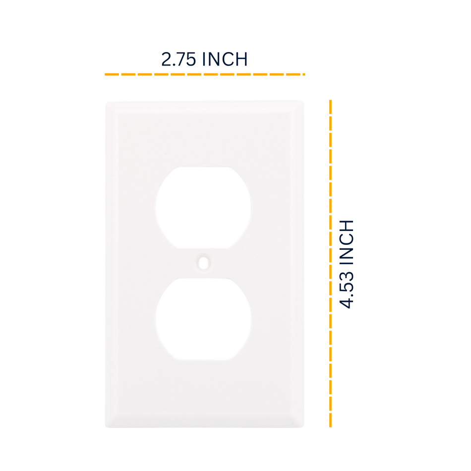 RES POWER 1-Gang Standard Receptacle Wall Plate Unbreakable Polycarbonate cULus Listed White - Image 2