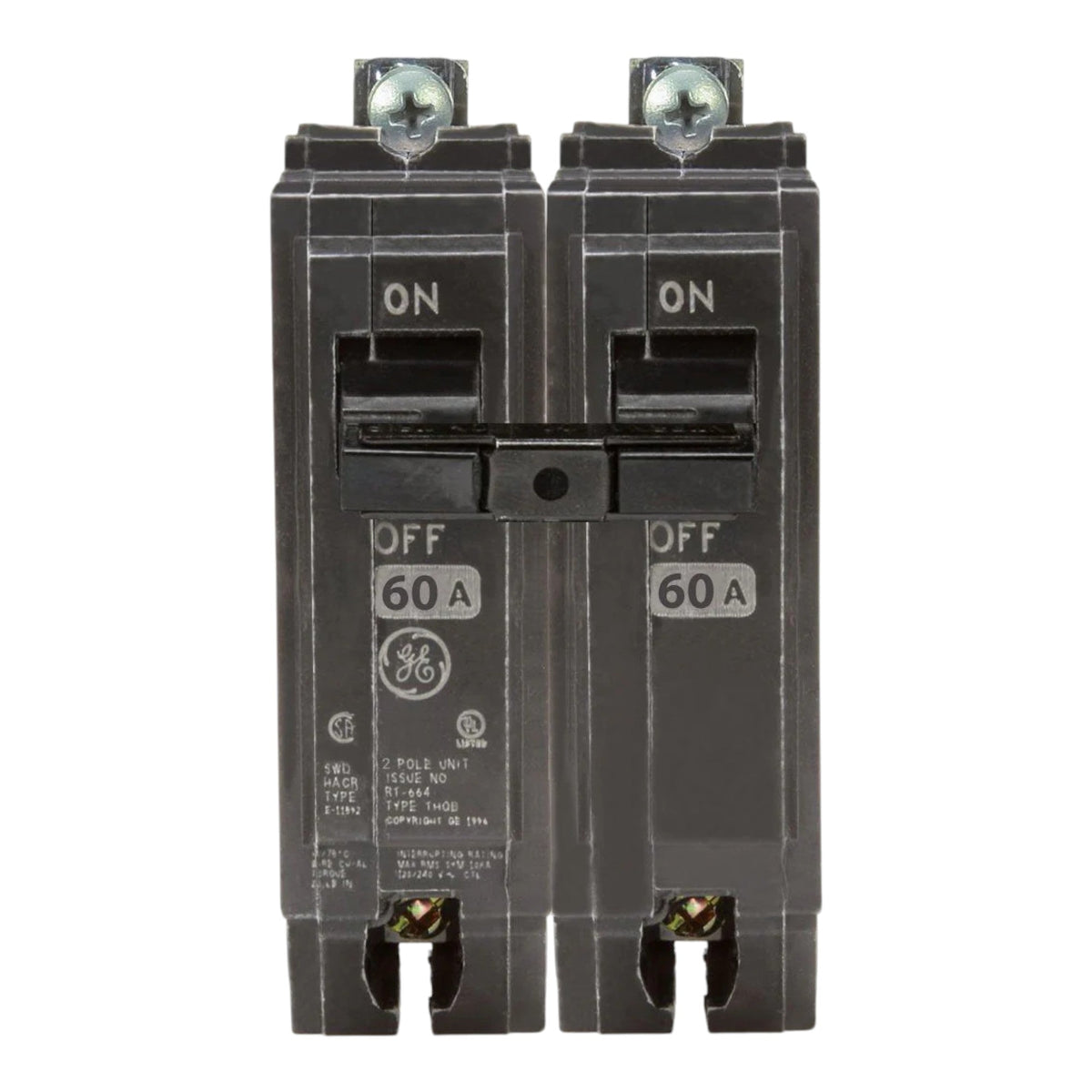 GE Q-Line, THQB2160, 60A, 2P, 120/240V, Standard Trip, Bolt-On, Circuit Breaker