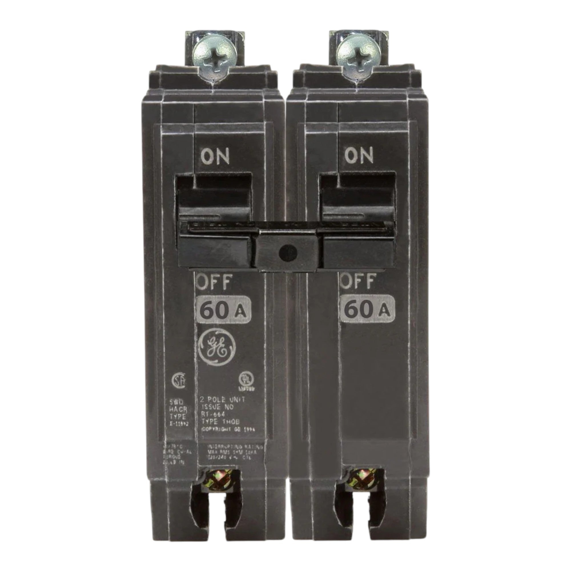 GE Q-Line, THQB2160, 60A, 2P, 120/240V, Standard Trip, Bolt-On, Circuit Breaker