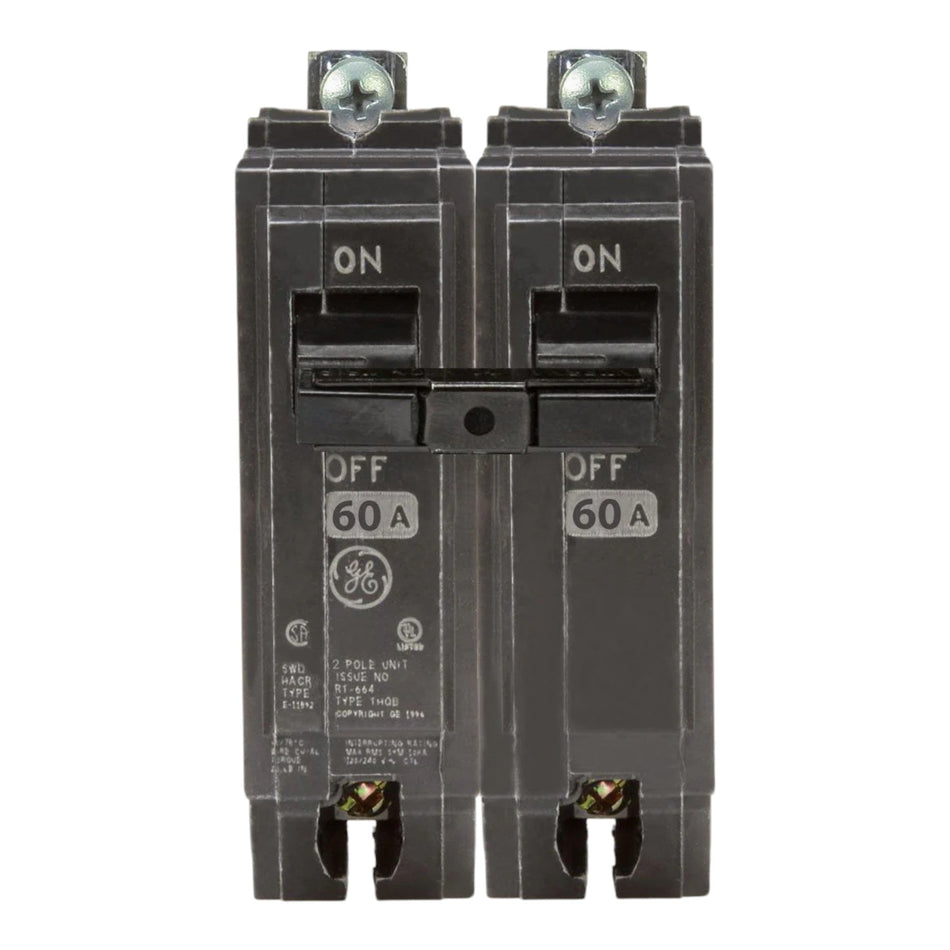GE Q-Line, THQB2160, 60A, 2P, 120/240V, Standard Trip, Bolt-On, Circuit Breaker