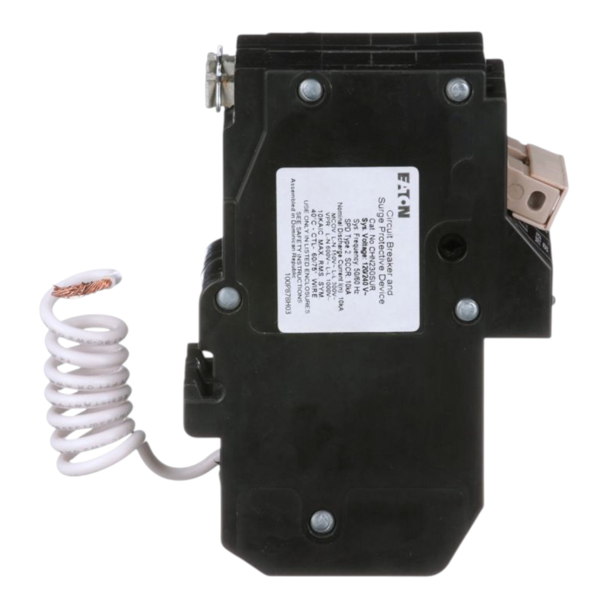 Eaton CH, CHN230SUR, 30A, 2P, 120/240V, Surge Breaker, Pigtail Neutral - Image 4