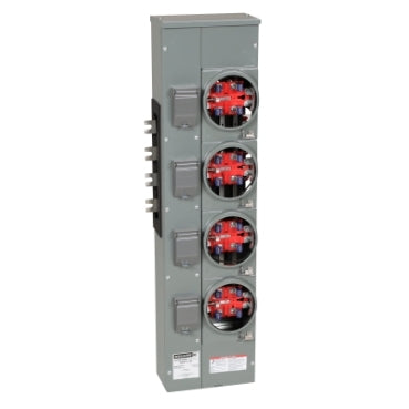Square D EZMR314 EZ Meter-Pak 125A 4-Socket 120/240V Branch Unit