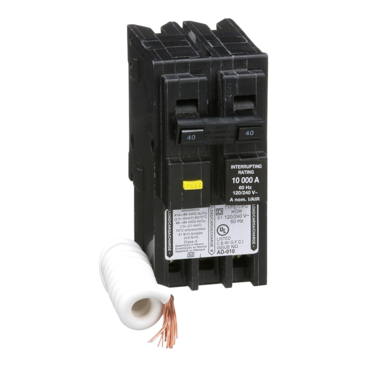 Square D Homeline HOM240GFI 40A 2P 120/240V GFCI Circuit Breaker - Image 3