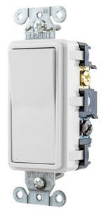 Hubbell RSD415W 4-Way Rocker Switch 15A 120/277V White Decorator