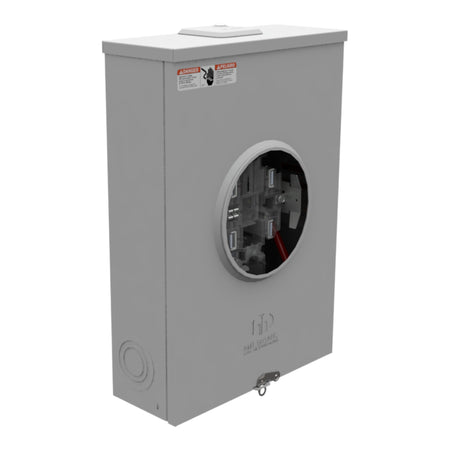 Milbank, U4801-XL-5T9, 200A, 600VAC, 5-Terminal, Ringless, Lever Bypass, Meter Socket