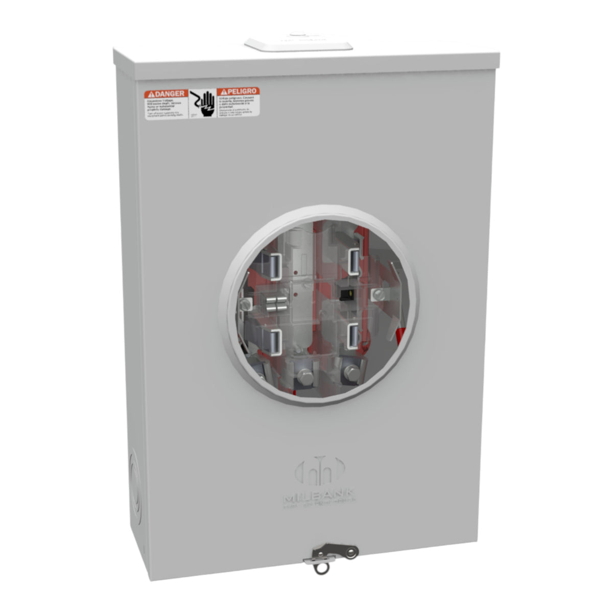 Milbank, U4801-XL-5T9, 200A, 600VAC, 5-Terminal, Ringless, Lever Bypass, Meter Socket - Image 3