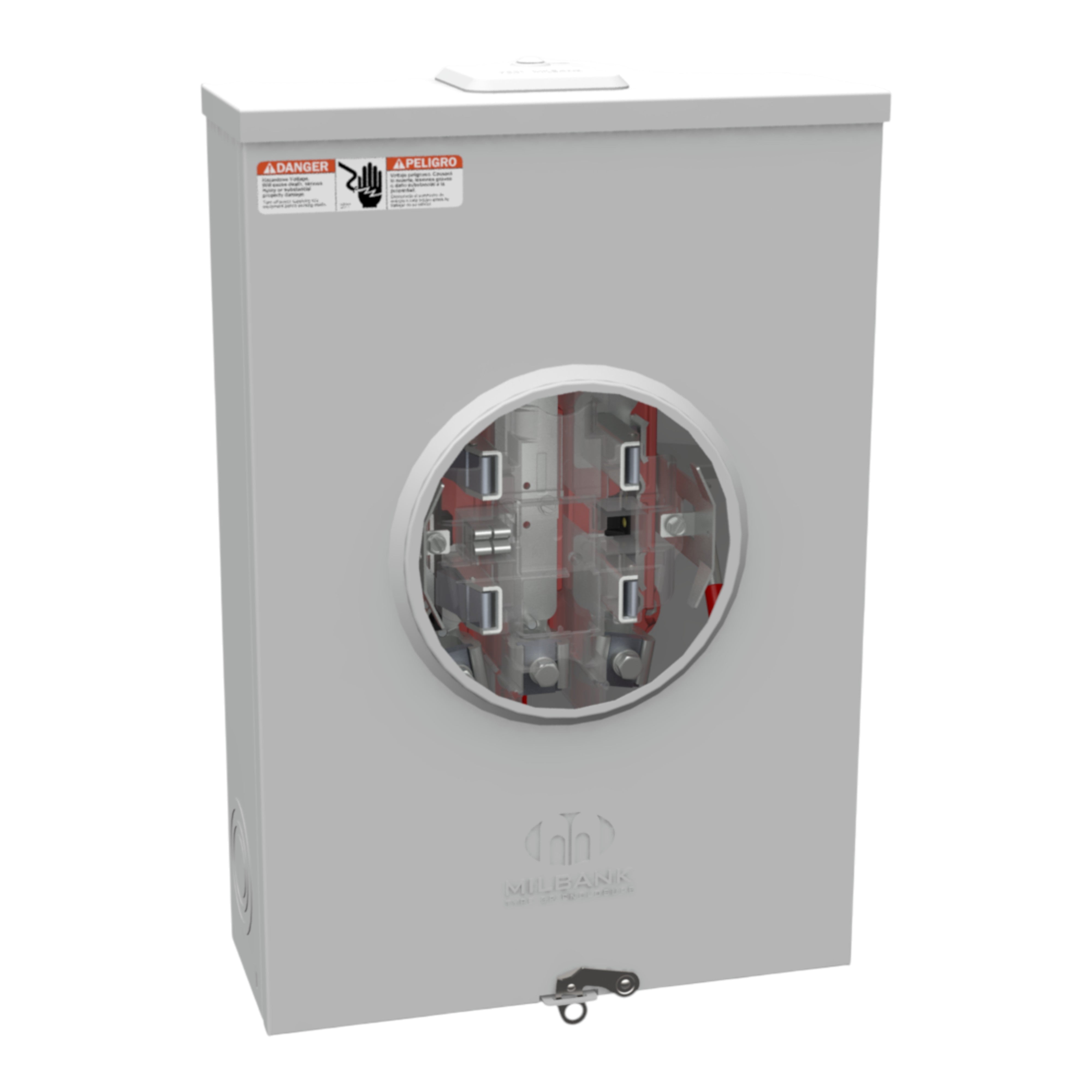 Milbank, U4801-XL-5T9, 200A, 600VAC, 5-Terminal, Ringless, Lever Bypass, Meter Socket - Image 3