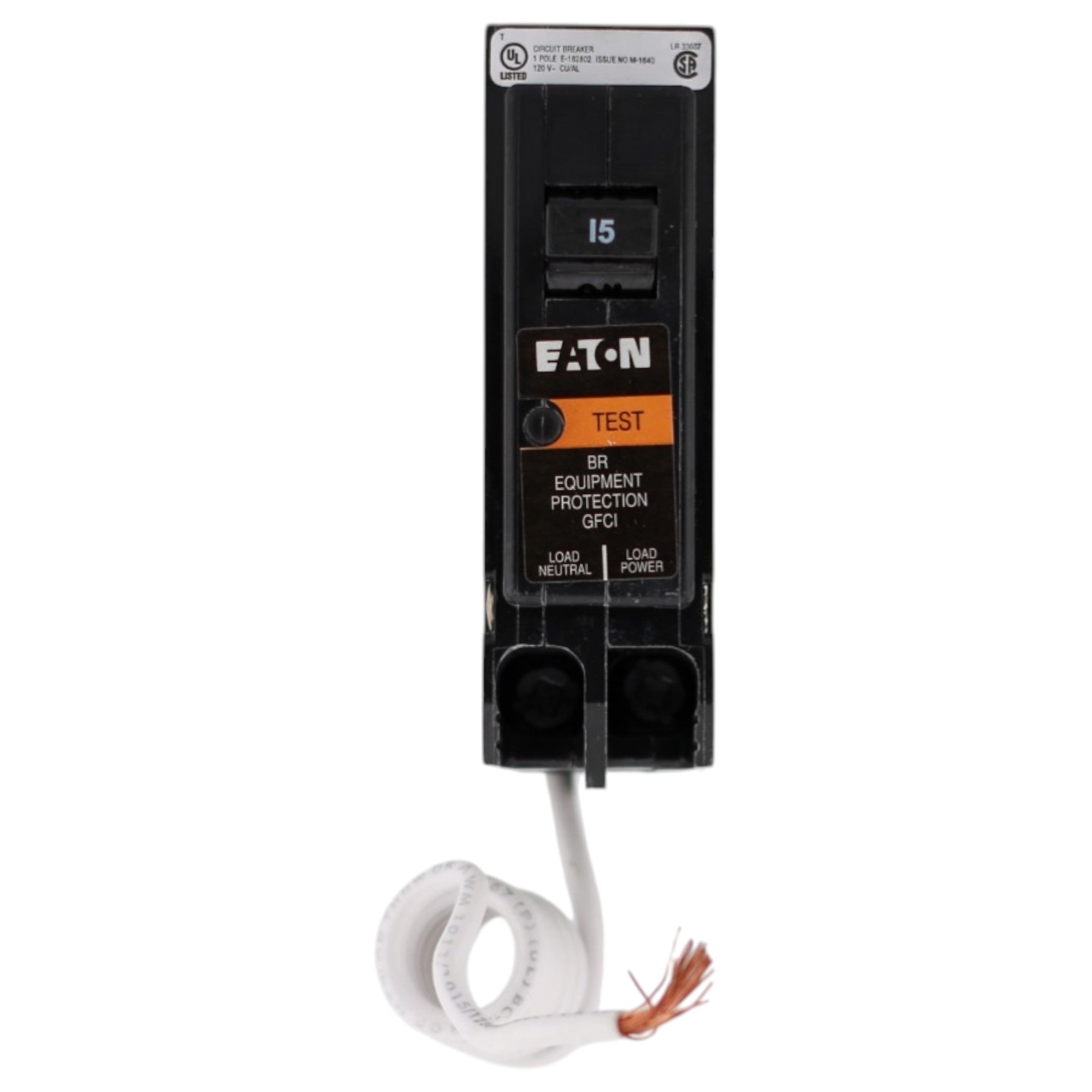 Eaton BR, BRN115EP, 15A, 1P, 120/240V, GFCI Equipment Protector, Pigtail Neutral, Circuit Breaker - Image 3