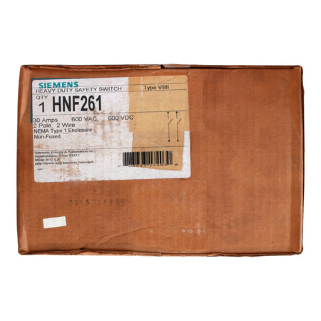 Siemens HNF, HNF261, 30A, 2-Pole, 600V, NEMA 1, Non-Fusible Heavy Duty Safety Switch - Image 4
