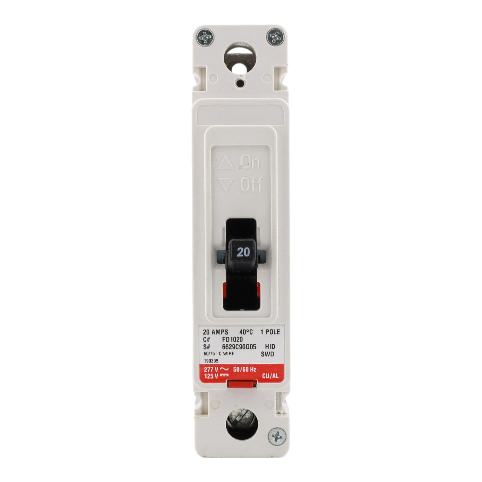 Eaton FD1020 20A 1P 347VAC/125VDC F-Frame Circuit Breaker - Image 2