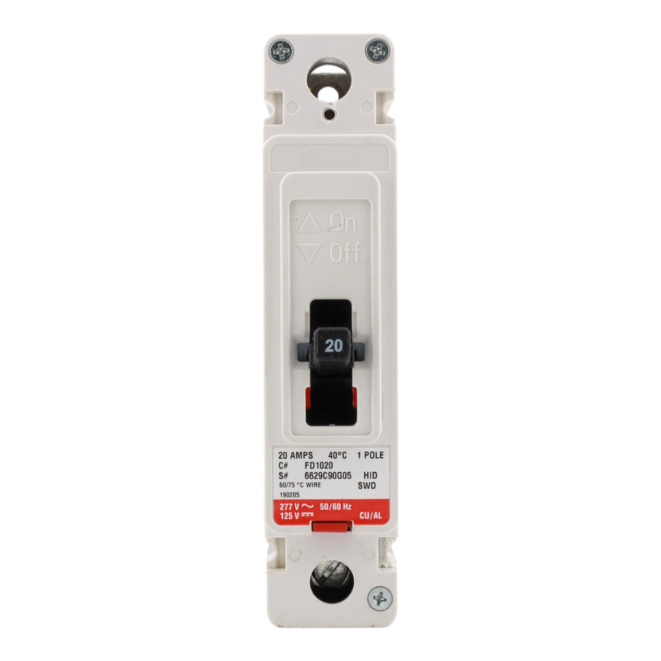 Eaton FD1020 20A 1P 347VAC/125VDC F-Frame Circuit Breaker - Image 2