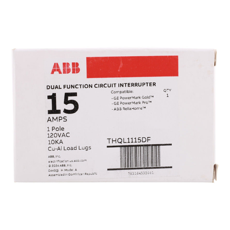 GE THQL1115DF 15A 1P 120V AFCI/GFCI Circuit Breaker - Image 2
