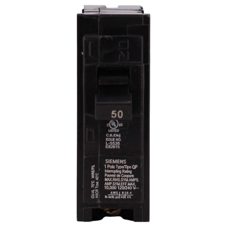 Siemens QP, Q150, 50A, 1P, 120V, Thermal Magnetic, Plug-In, Circuit Breaker - Image 2