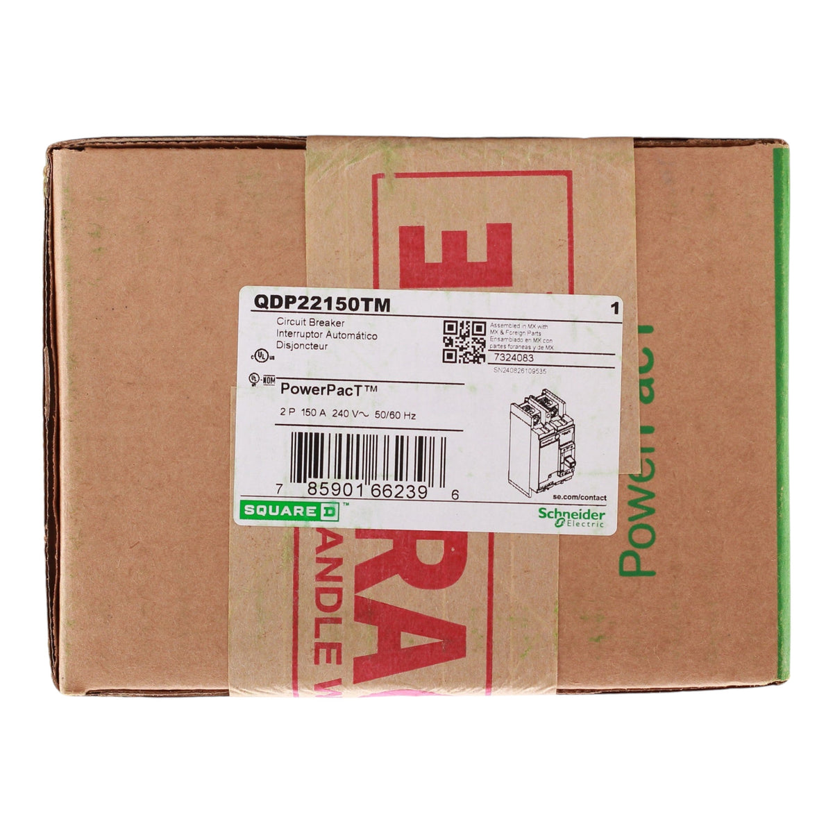 Square D PowerPacT Q, QDP22150TM, 150A, 2P, 240V, Thermal Magnetic, Circuit Breaker - Image 3