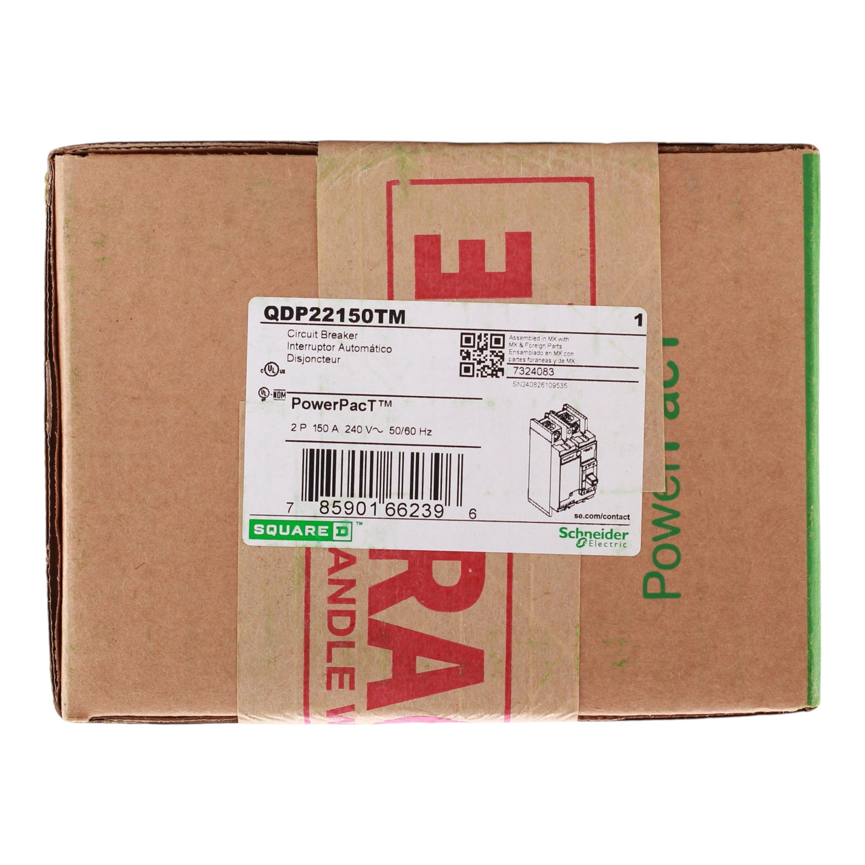 Square D PowerPacT Q, QDP22150TM, 150A, 2P, 240V, Thermal Magnetic, Circuit Breaker - Image 3