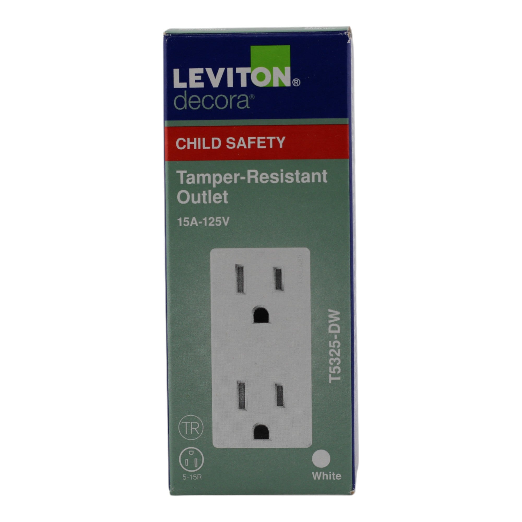 Leviton Decora T5325-DW 15A 125V TR Duplex Outlet