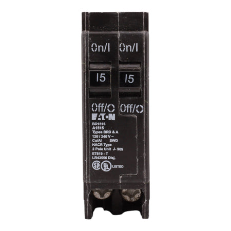 Eaton BD1515 15A-15A 1P 120V Duplex Circuit Breaker - Image 2