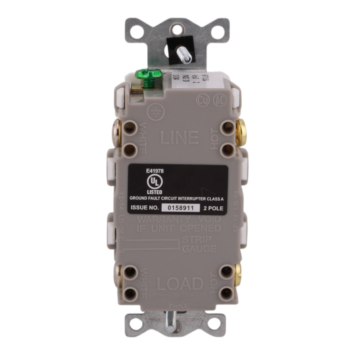 Hubbell GFT15W 15A Tamper-Resistant White GFCI Receptacle - Image 3