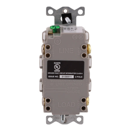 Hubbell GFT15W 15A Tamper-Resistant White GFCI Receptacle - Image 3