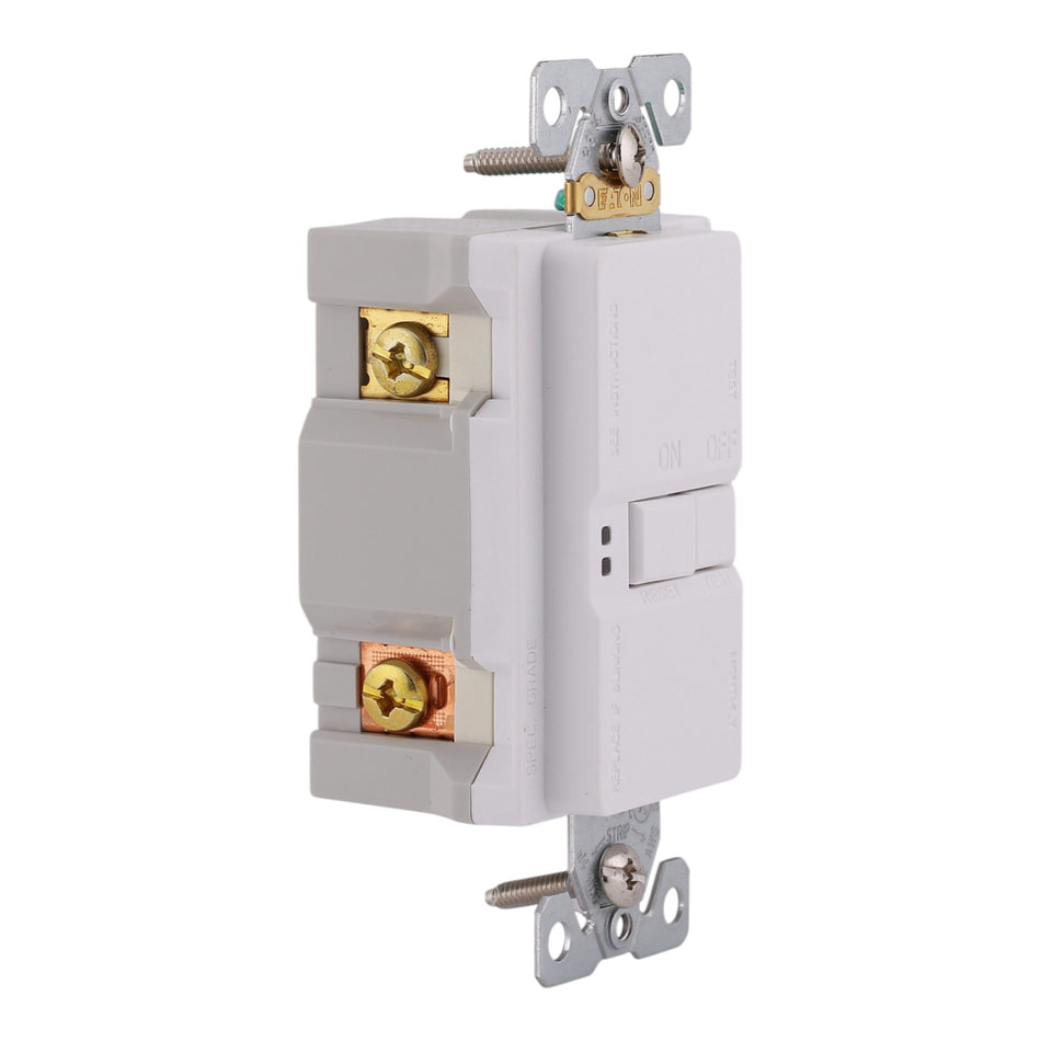 Eaton Arrow Hart, SGFD20W, 20A, 2P, 125V, GFCI, Blankface, Self-Test, Receptacle