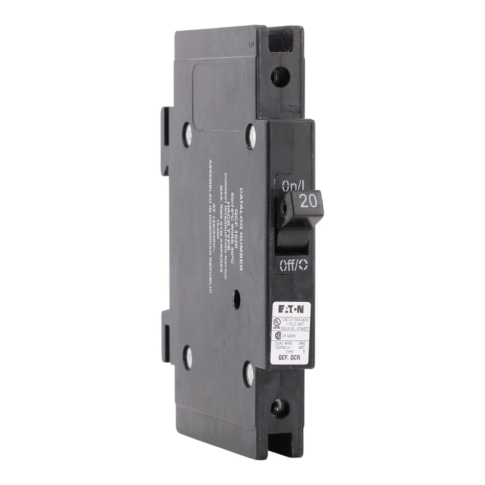 Eaton Quicklag QCF1020 20A 1P 120/240V Thermal-Magnetic Cable-In/Cable-Out Circuit Breaker