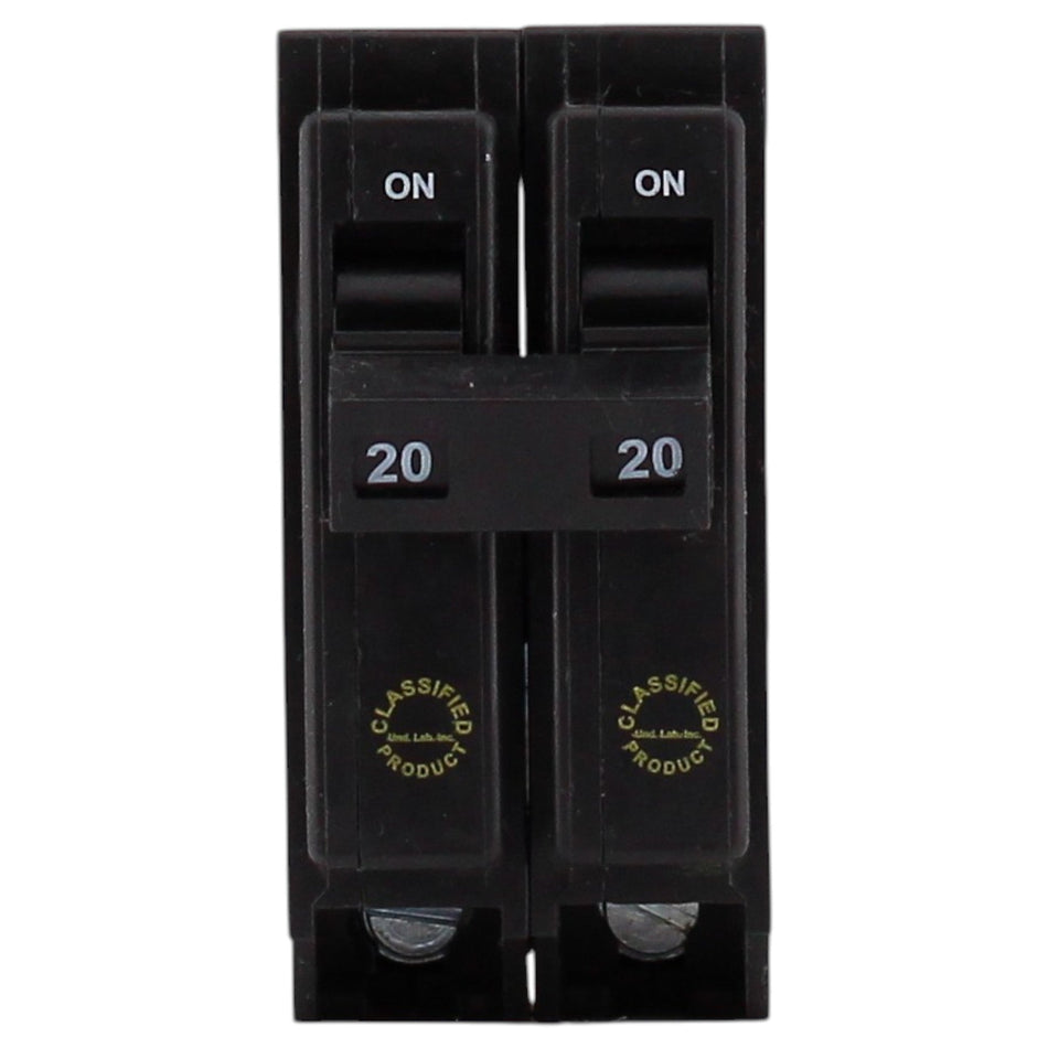 Eaton CHQ, CHQ220, 20A, 2P, 120/240V, Thermal Magnetic, Plug-In, Classified Replacement, Circuit Breaker - Image 2