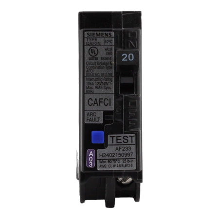 Siemens QA120AFCN 20A 1P 120V AFCI Plug on Neutral Circuit Breaker - Image 3