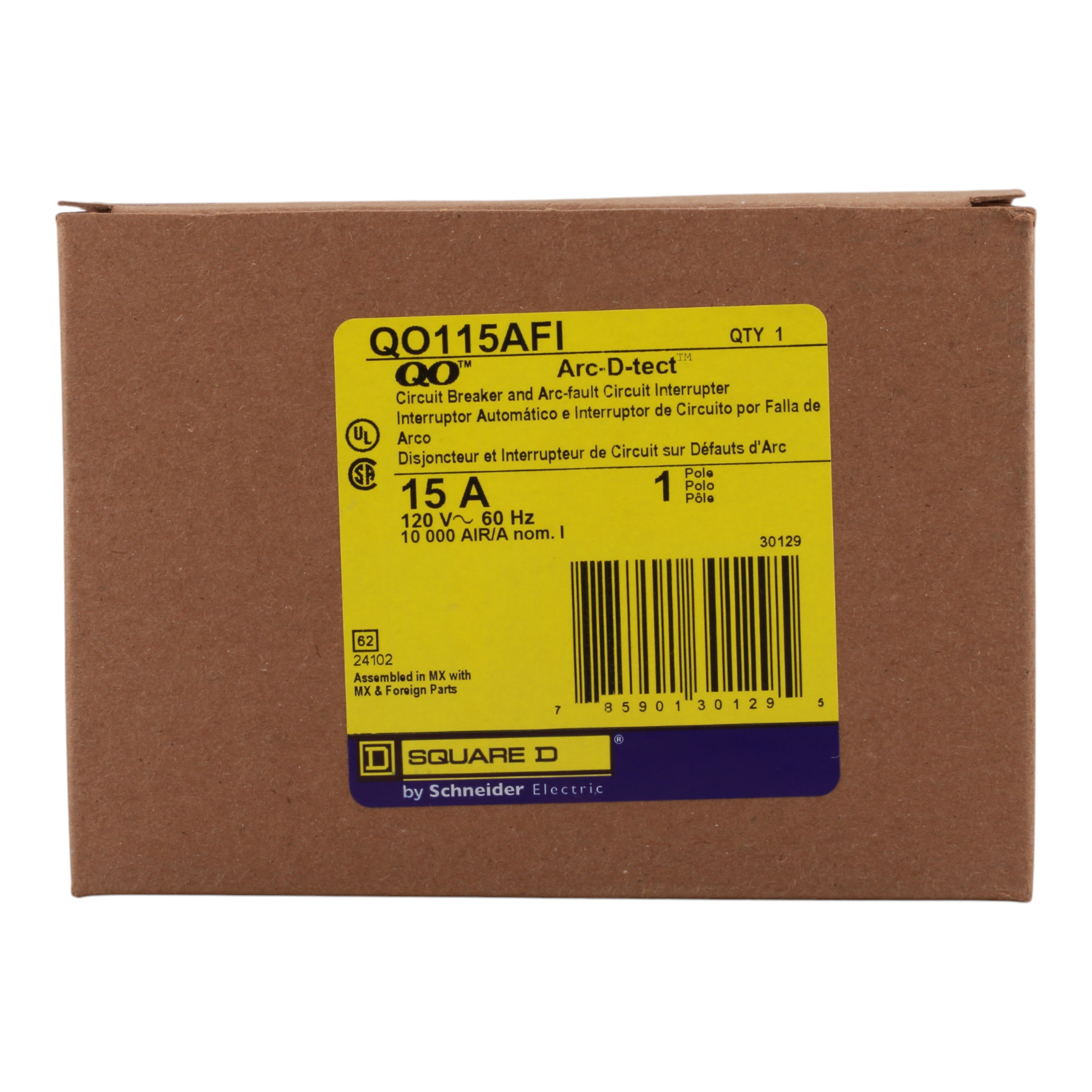 Square D QO QO115AFI 15A 1P 120V AFCI Pigtail Neutral Circuit Breaker - Image 2