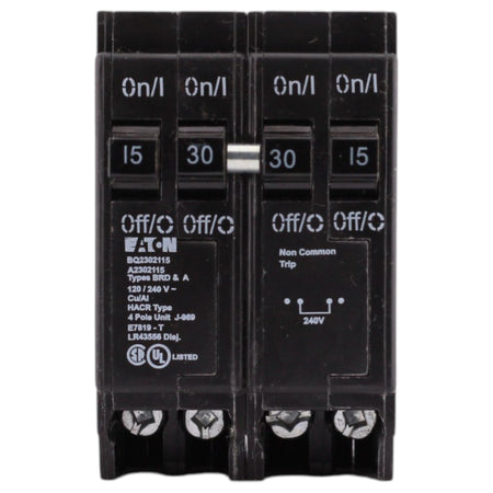 Eaton BR, BQ2302115, 15A/30A, 4P, 120/240V, Circuit Breaker - Image 2