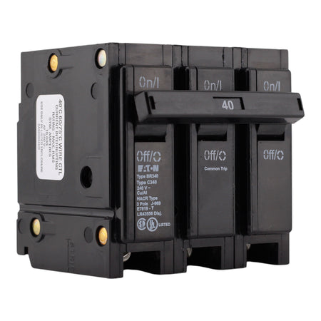 Eaton BR, BR340, 40A, 3P, 240V, Thermal Magnetic, Circuit Breaker