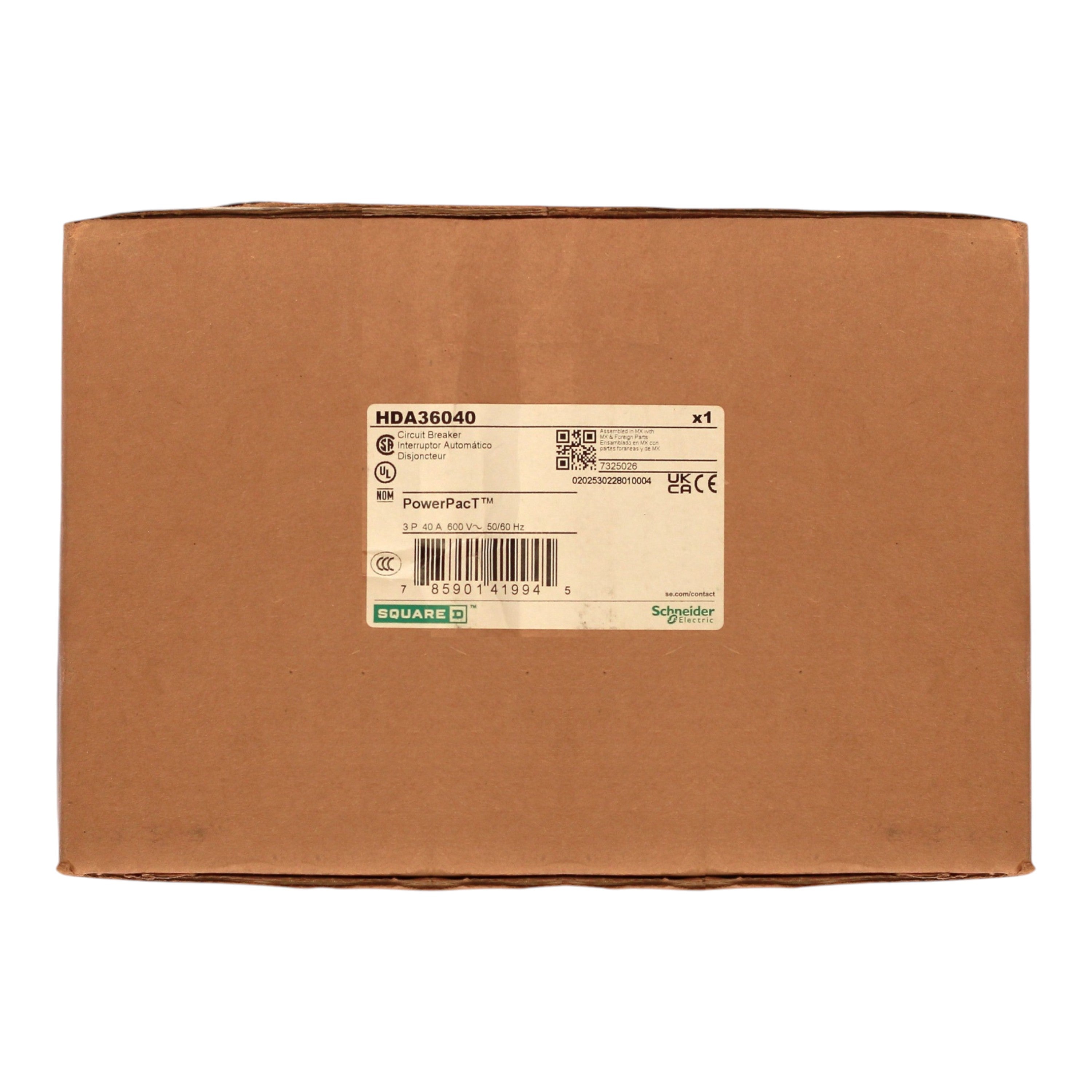 Square D PowerPacT H, HDA36040, 40A, 3P, 600VAC, 14kA, I-Line, Thermal Magnetic, Circuit Breaker - Image 3