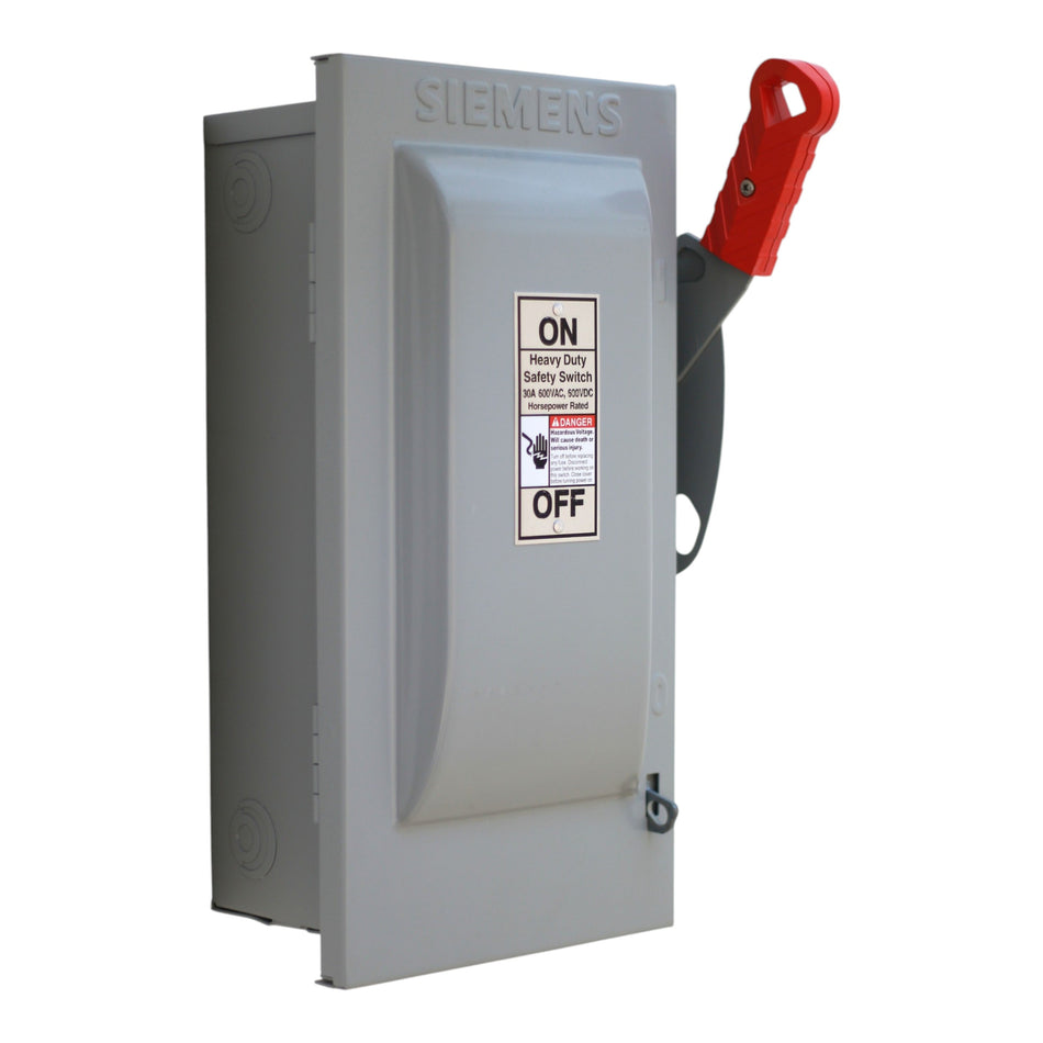 Siemens VBII, HF261, 30A, 2P, 600V, Fusible, NEMA 1, Heavy Duty Safety Switch