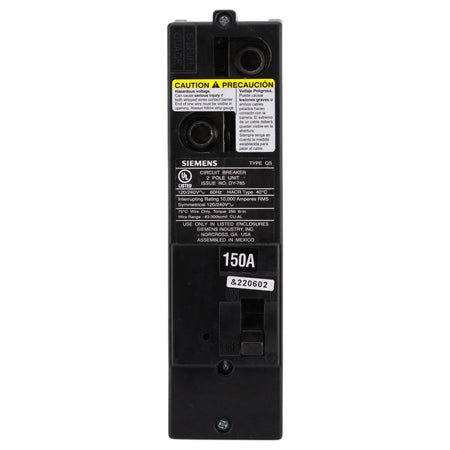 Siemens QS, QS2150, 150A, 2P, 120/240V, Thermal Magnetic, Main Breaker, Circuit Breaker - Image 2