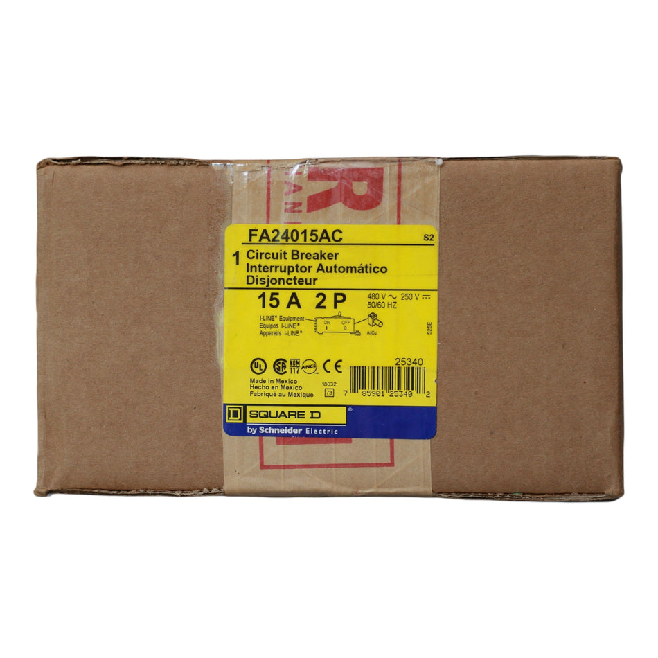 Square D FA24015AC 15A 2P 480V Thermal-Magnetic I-Line Circuit Breaker - Image 2