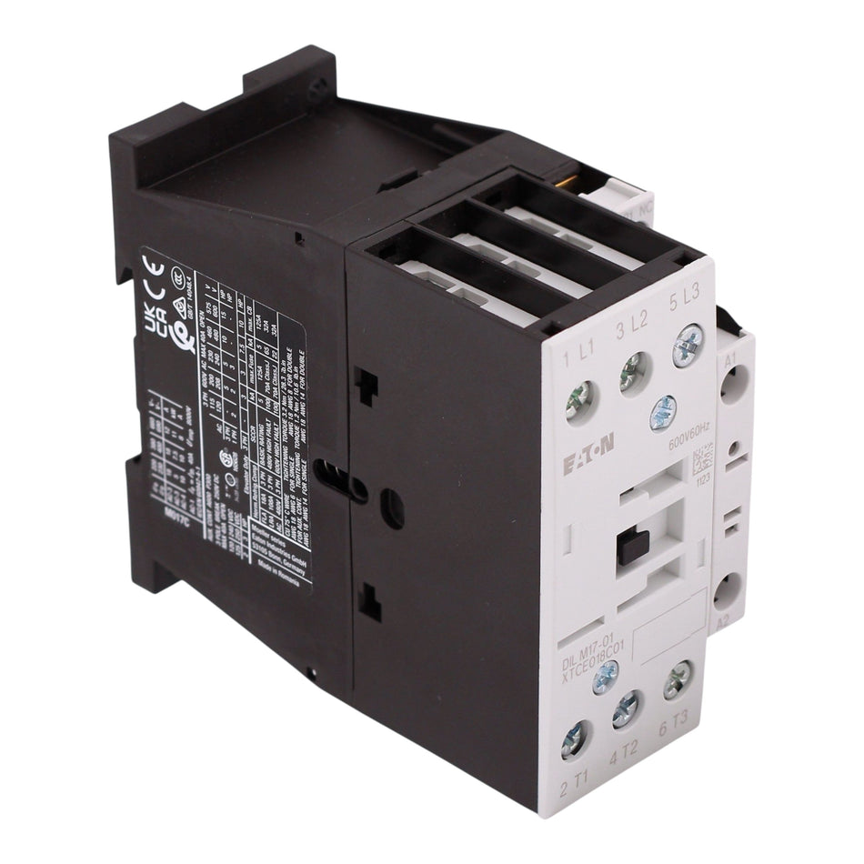 Eaton XT IEC, XTCE018C01D, 18A, 3-Pole, 690VAC, 550/600VAC Coil, Full Voltage Non-Reversing Contactor