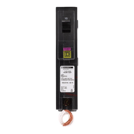 Square D Homeline HOM115DF 15A 1P 120V AFCI/GFCI Pigtail Neutral Circuit Breaker - Image 2
