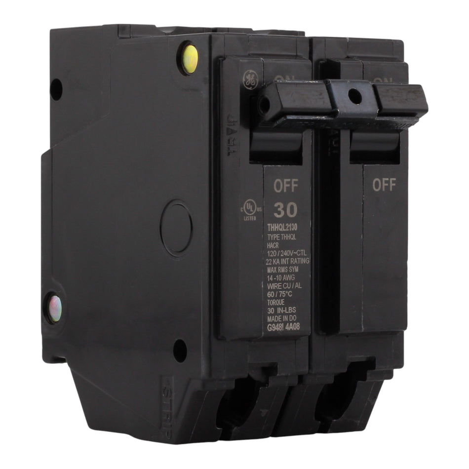 GE Q Line THHQL2130 30A 2P 120/240V 22K Plug-In Circuit Breaker