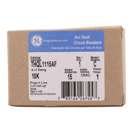 GE Q-Line THQL1115AF 15A 1P 120V AFCI Pigtail Neutral Circuit Breaker - Image 2