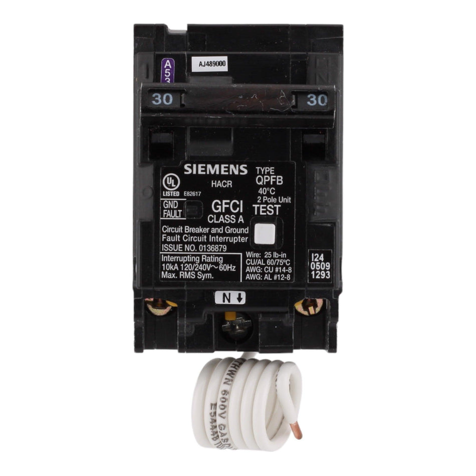 Siemens Q230GF, 30 Amp, 240 Volt, Double Pole, Ground Fault Circuit Breaker, Plug-In Connection, For Siemens Loadcenters - Image 2