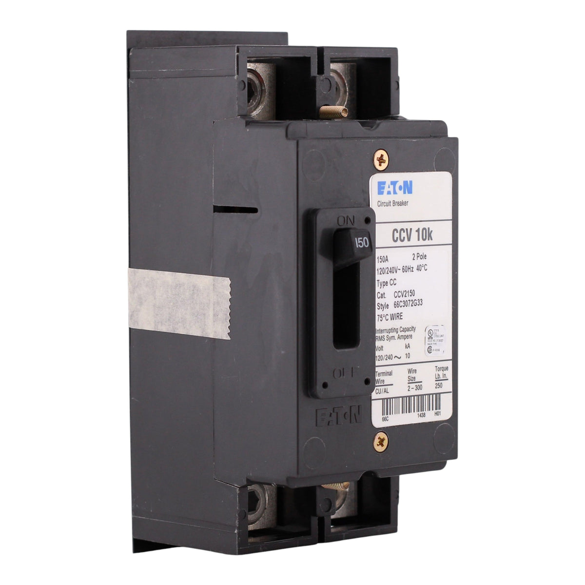Eaton CCV, CCV2150, 150A, 2P, 120/240V, Tenant Main Circuit Breaker, 10kA, UL Listed